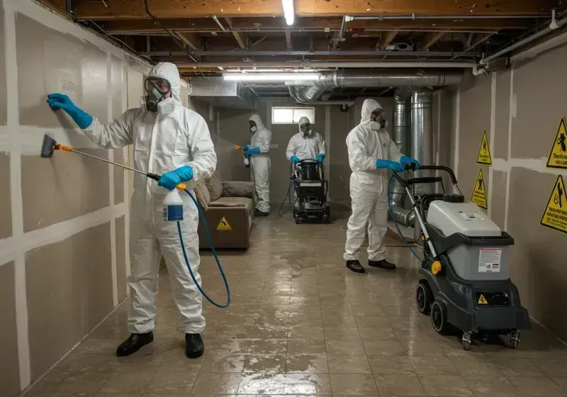 Basement Moisture Removal and Structural Drying process in Whittingham, NJ